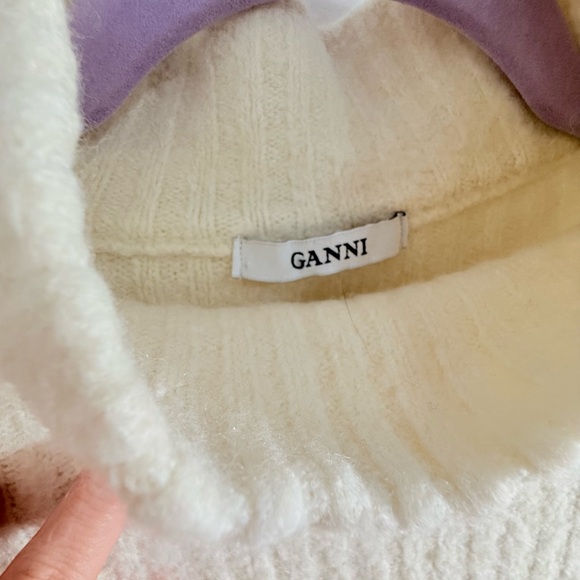 Ganni Cream Long Sleeve Sweater Dress - Picture 3 of 5